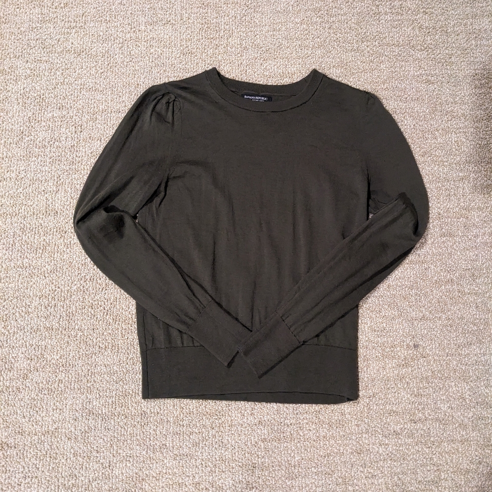Dark Green Banana Republic Merino Wool Shirt